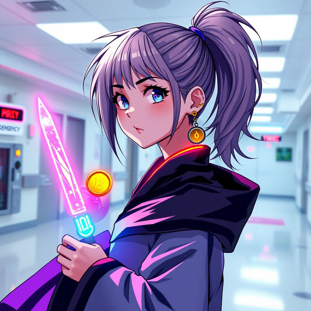 Disco Ball Girl in Hospital Emergency Room