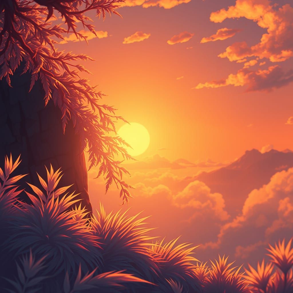 Serenely Glowing Anime Landscape in Vibrant HD