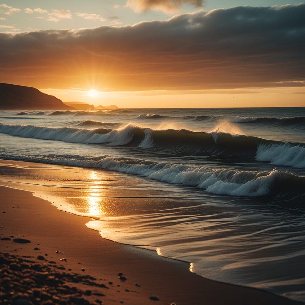 Epic Sunset at Compton Bay in Cinematic Film Style