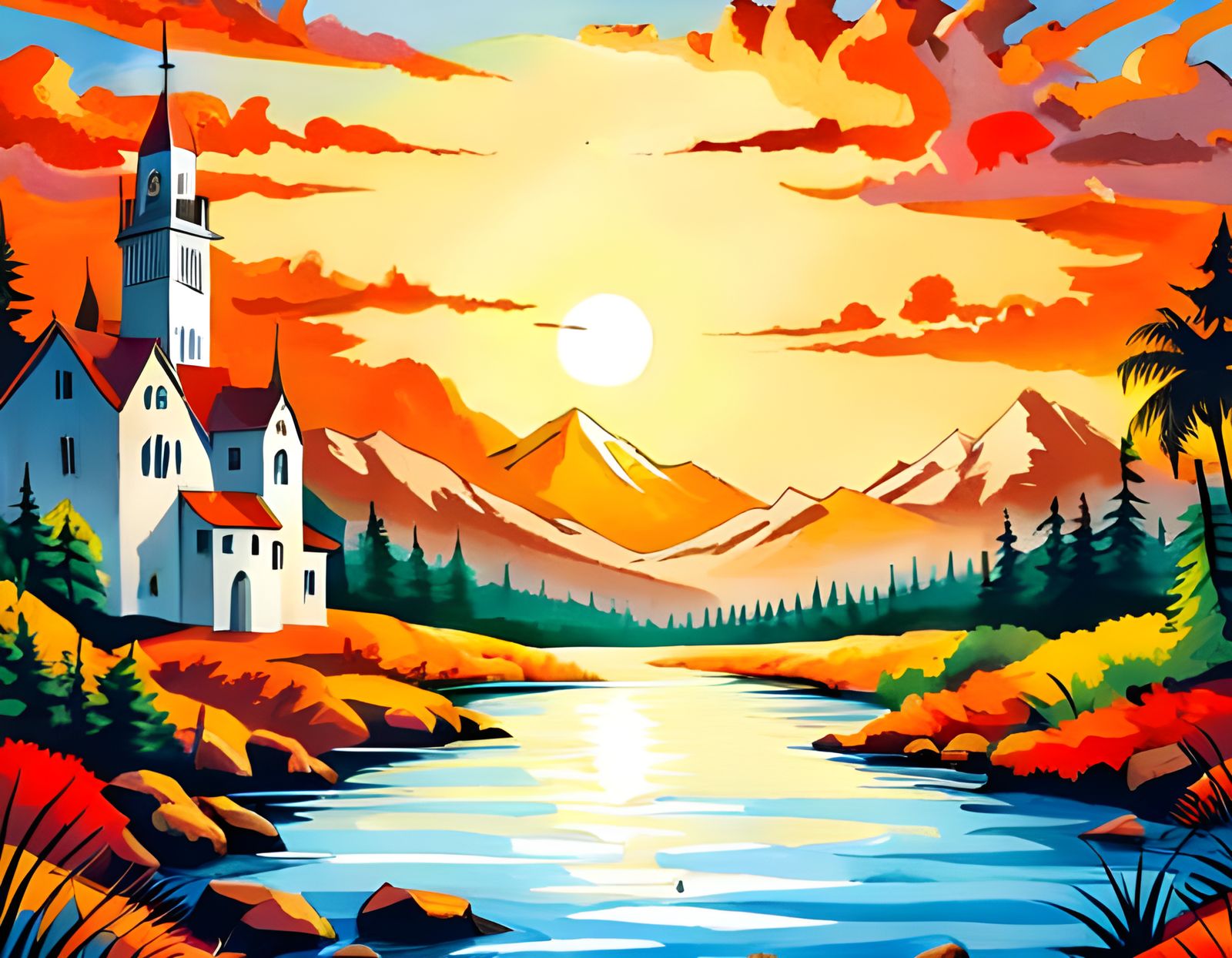 Elephant in Jungle: Fantasy Illustration Style