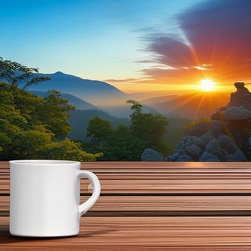 Sunrise Coffee Overlook in Detailed Matte Painting