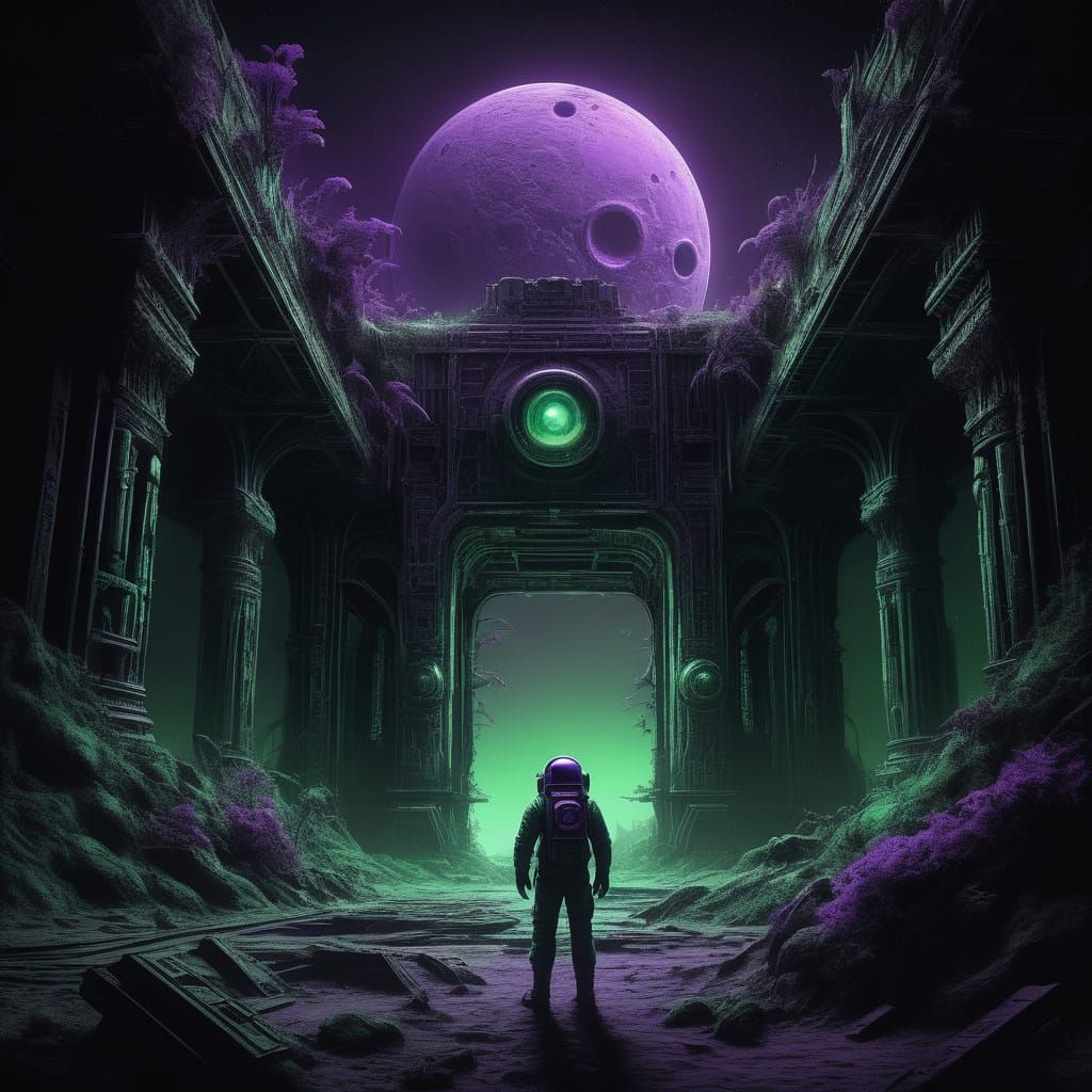 Astronaut Finds Giant Arcade Machine on Alien Planet