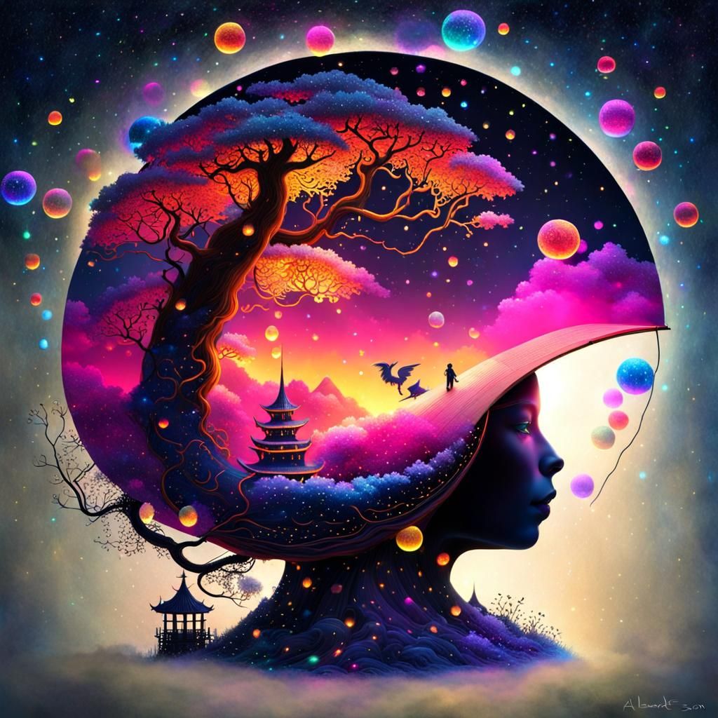 Blacklight Japanese Kingdom Emerging from Open Book