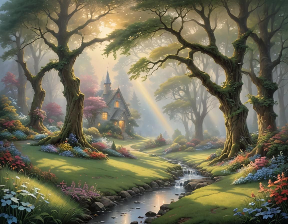 Ethereal Dewdrop Reflecting Love in Hyperdetailed Fantasy