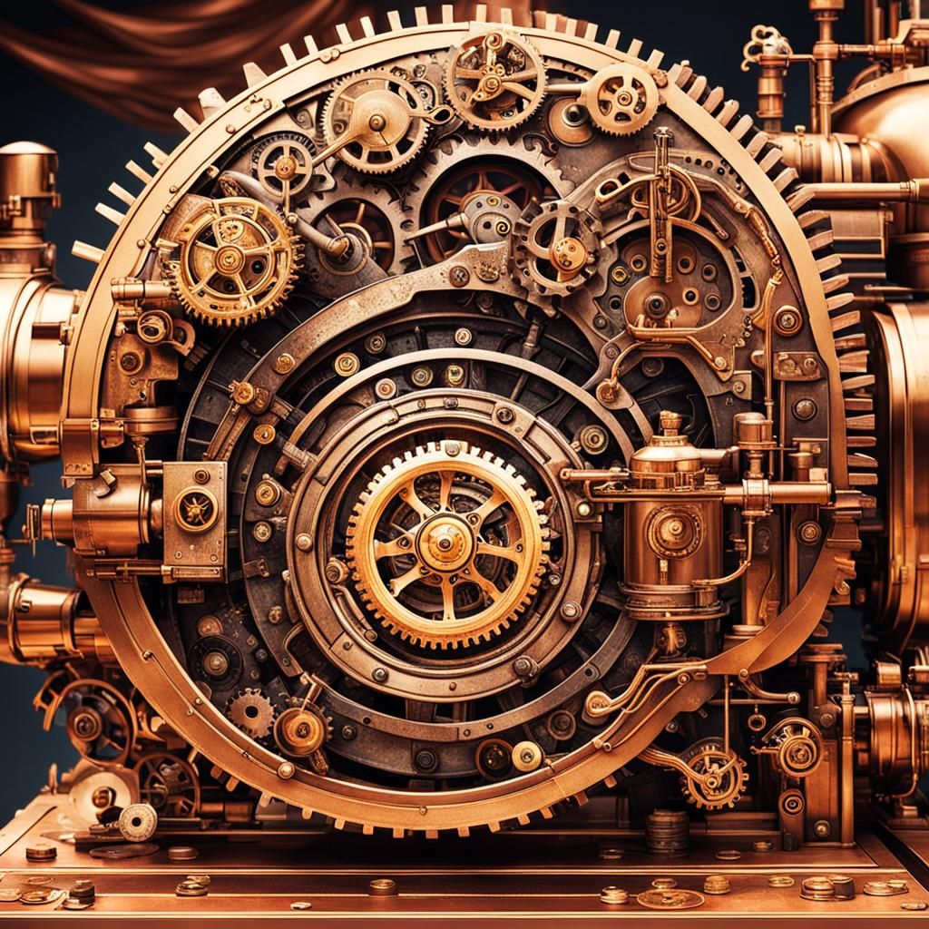 Steampunk Engine in Creative Dreamscape