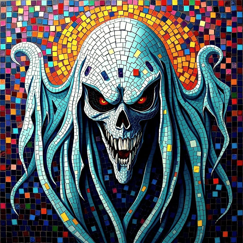 a mosaic monster ghost