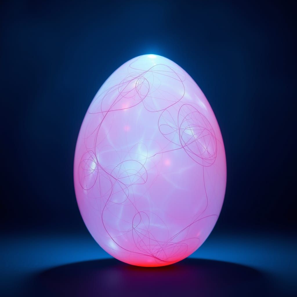 Luminous Easter Egg in a Dreamlike Aura