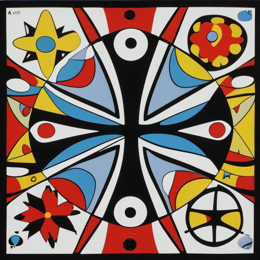 Vibrant May Flowers in Triadic Colors, Geometric Style