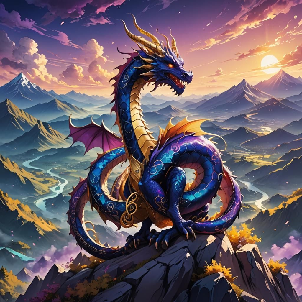 Treble Clef Dragon in Anime Style