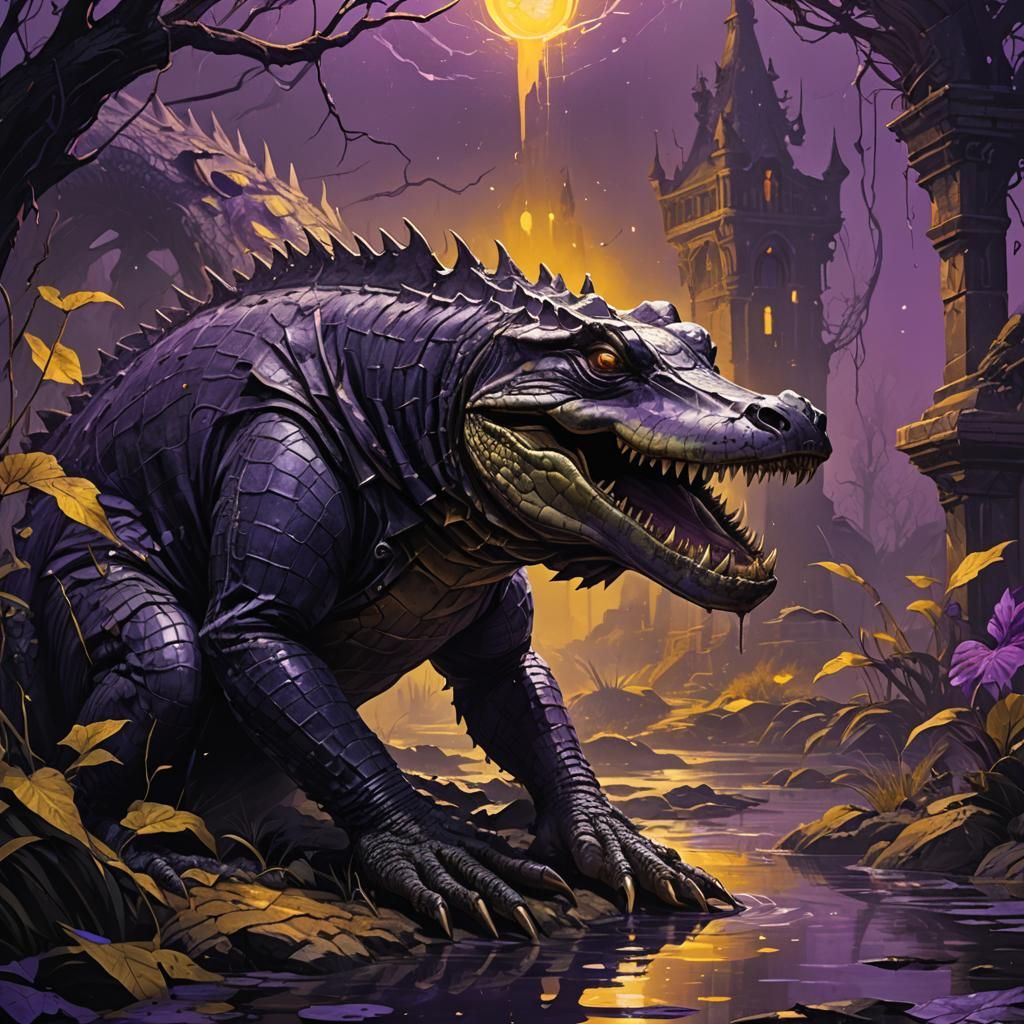 Drudge Alligator Reaper in Dark Fantasy Style