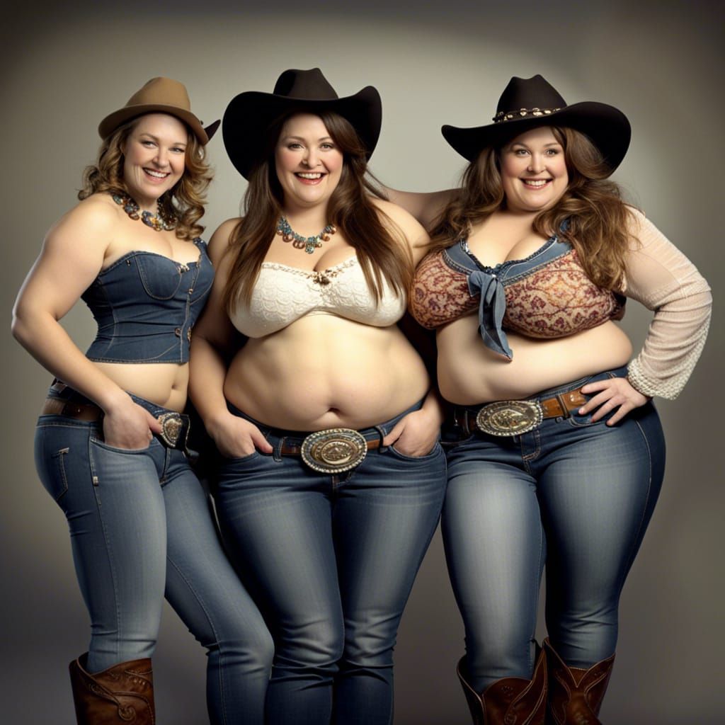 Curvaceous Cowgirls Shopping: Fantasy Concept Art