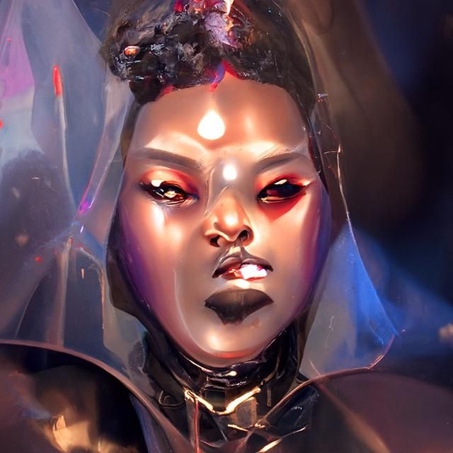 Sci-Fi Evil Queen Portrait in Digital Art Style