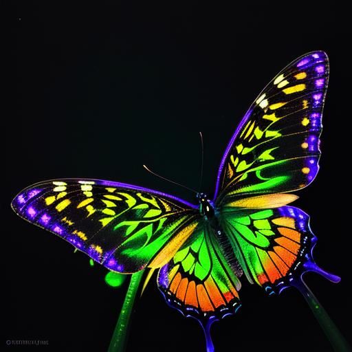 Iridescent Butterfly in Hyperrealistic Macro Photography