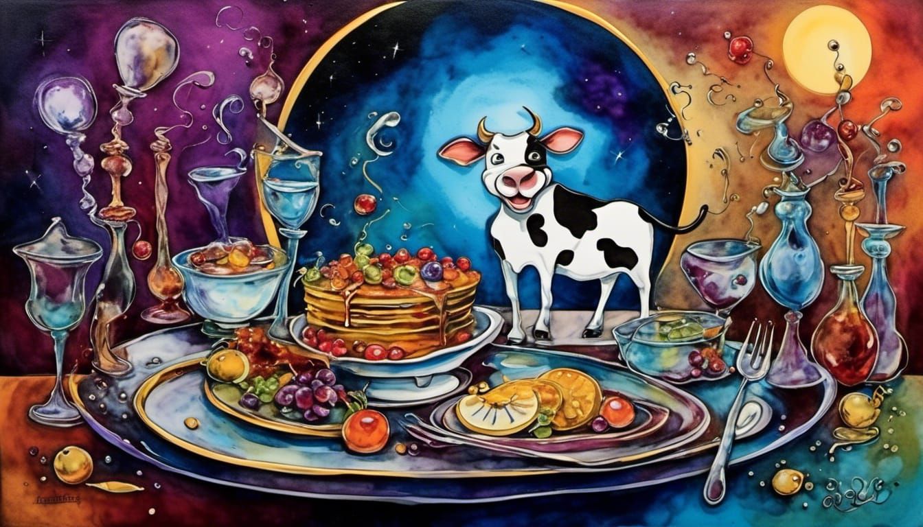 Hey Diddle Diddle in Dark Fantasy Cartoon Style