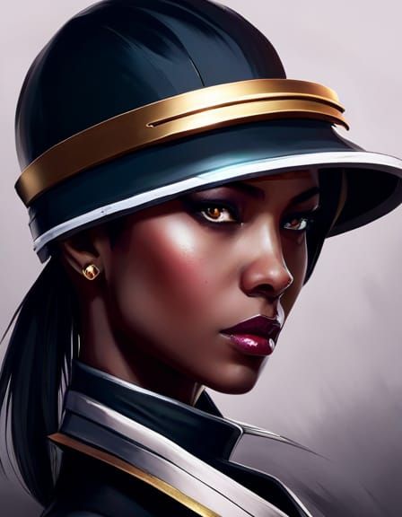 Elegant Black Mech Assassin Portrait, Hyperdetailed Concept ...