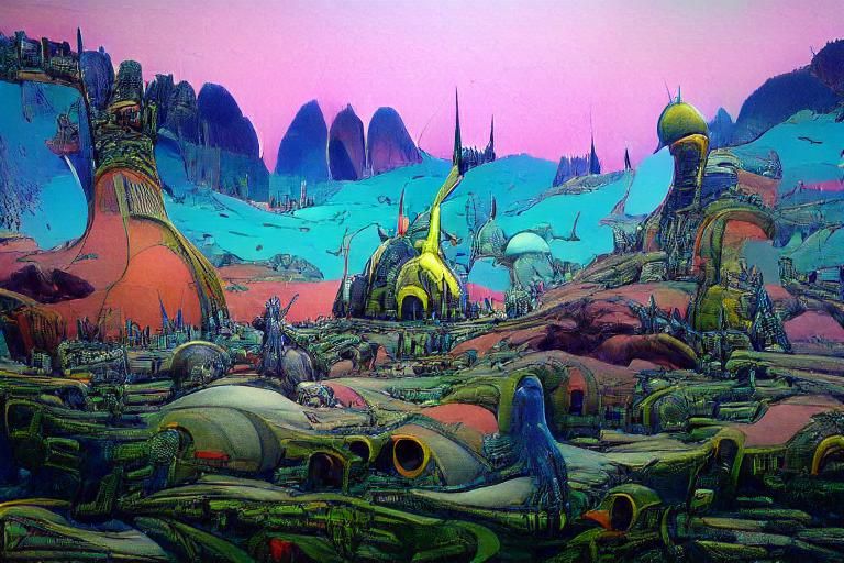 Maximalist Sci-Fi Alien Landscape in HD