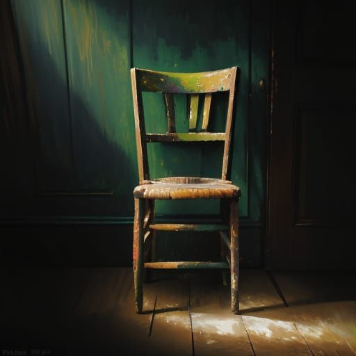 Expressionist Oil Painting of an Old Chair