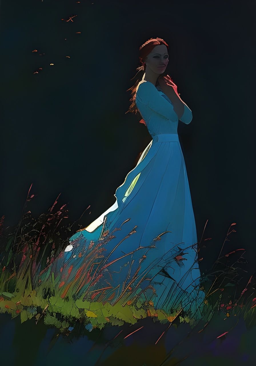 Ethereal Landscape Painting in Impasto Style