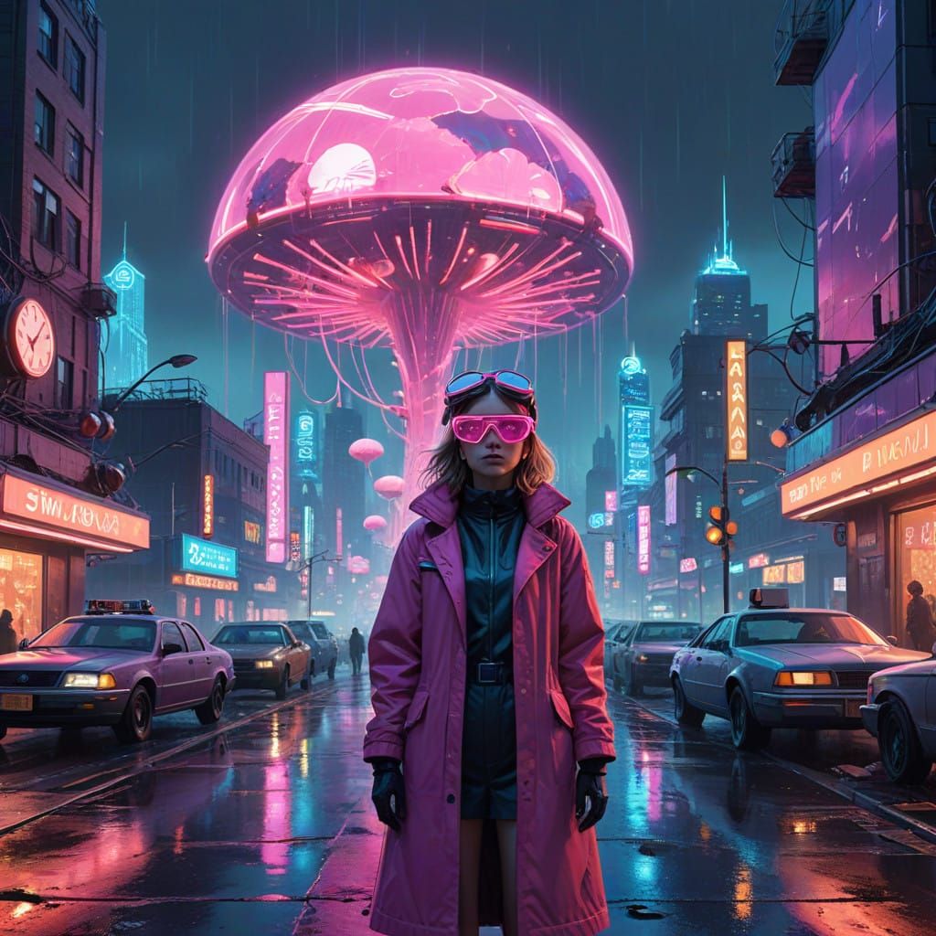 Cyberpunk Wonderland Christmas in a Futuristic Metropolis