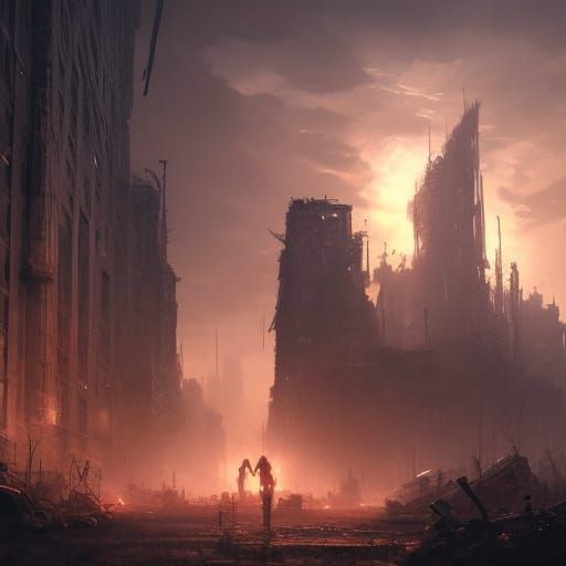 Post-Apocalyptic World: Dark Fantasy Concept Art