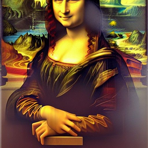 Detailed Matte Painting of Mona Lisa
