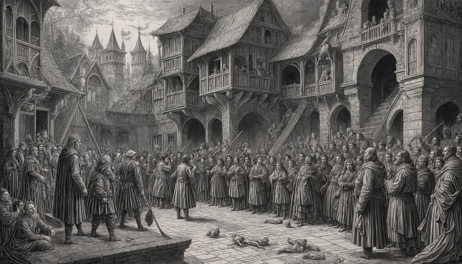 Balzac's Tales Illustration in Gustave Doré Style