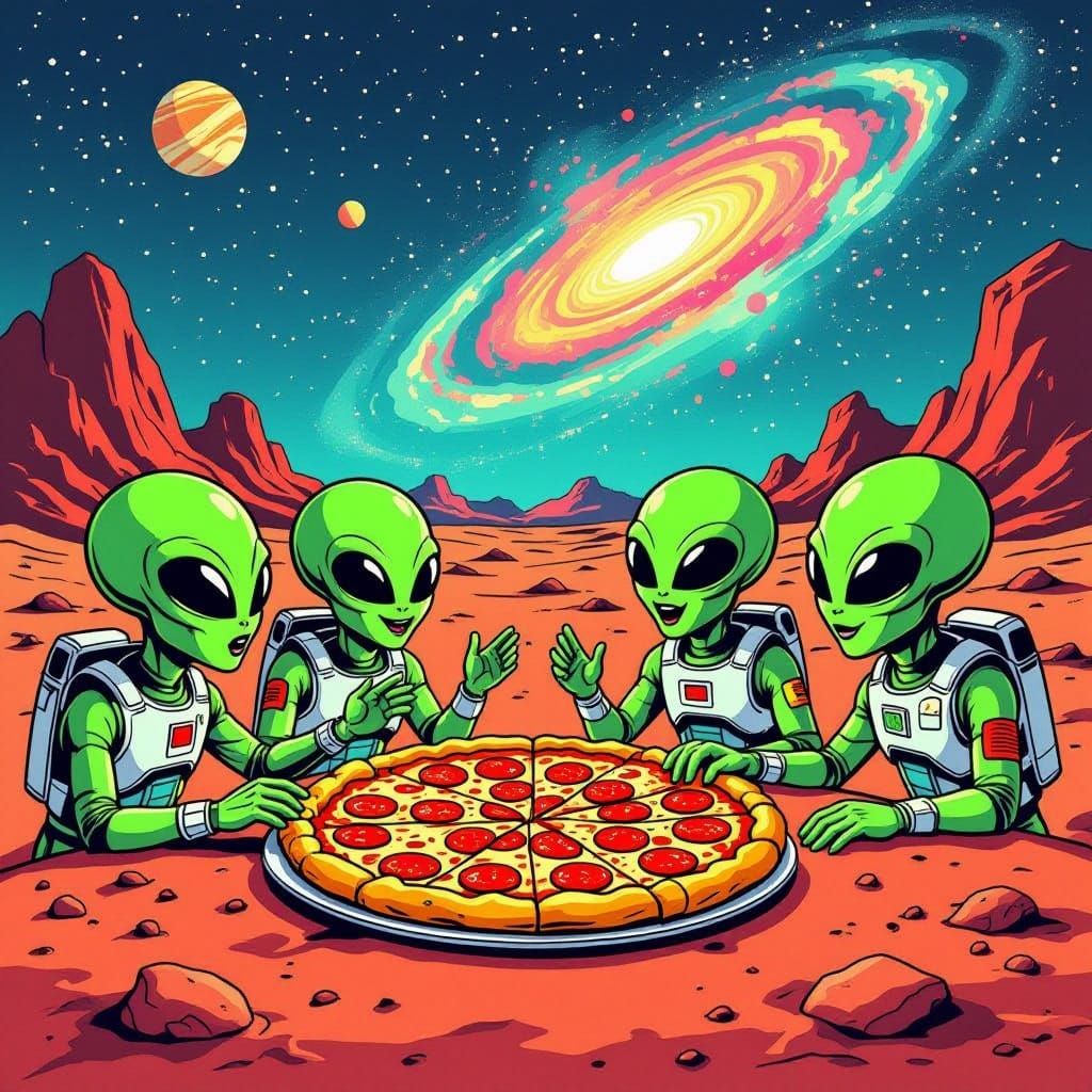 Friendly Aliens Discover Stuffed Crust Pizza in Space