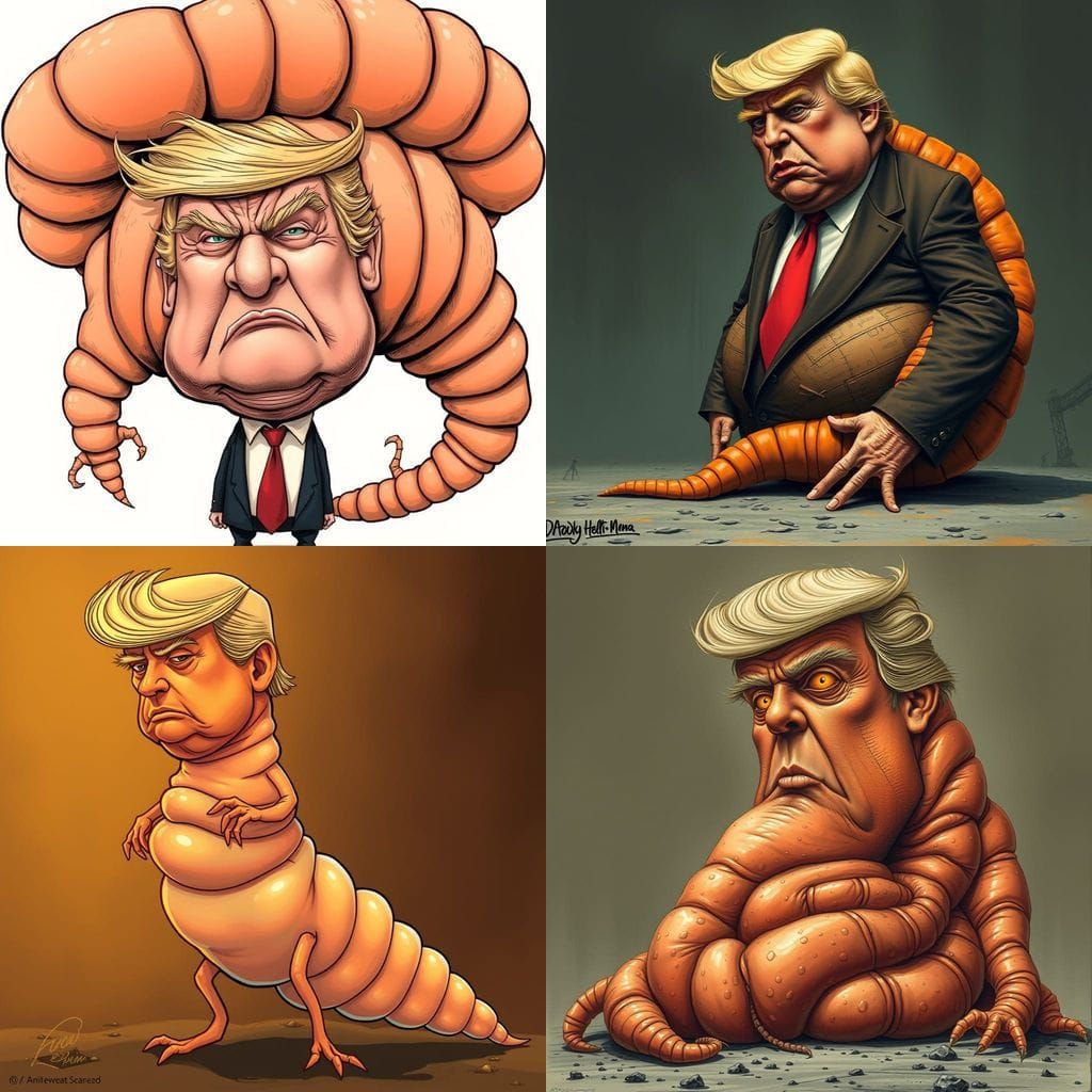 President Trump as a Giant Tangerine Maggot