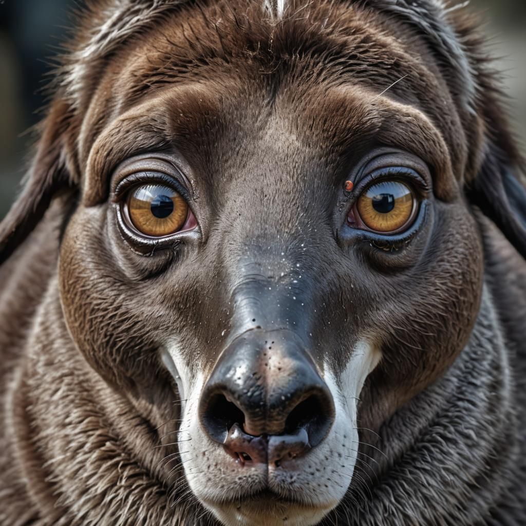 Surreal Shocked Face in Hyperdetailed Photorealistic Style