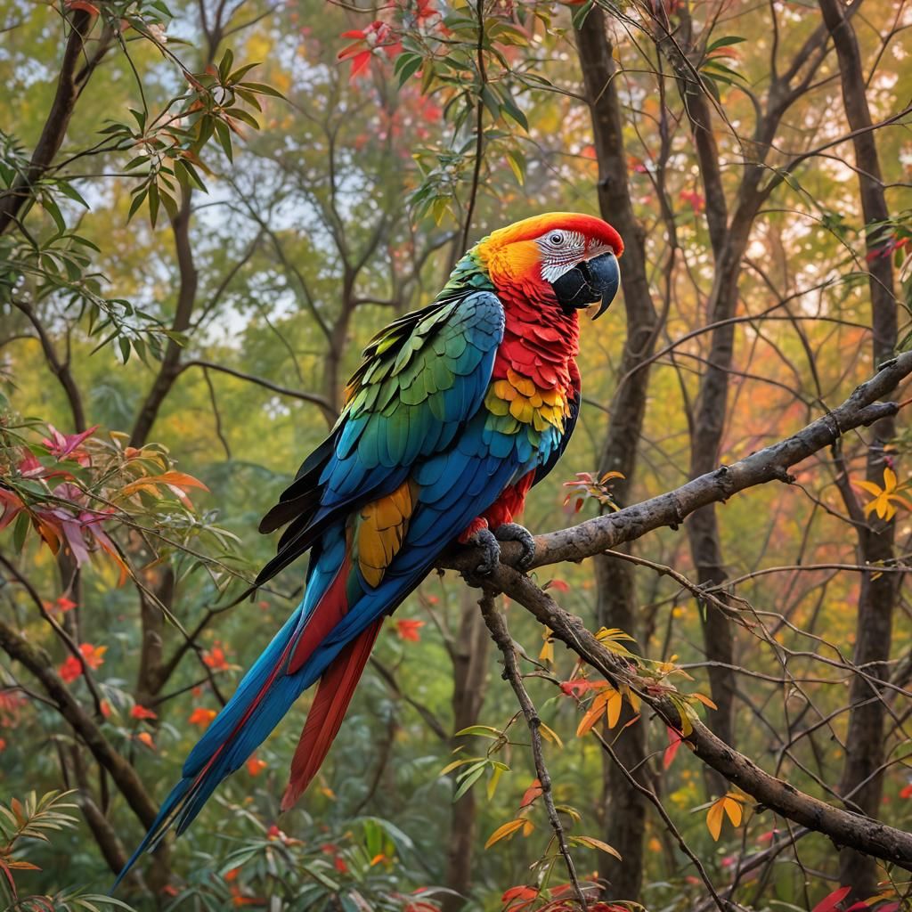 Striking Parrot Portrait in Vibrant Wildlife Photography