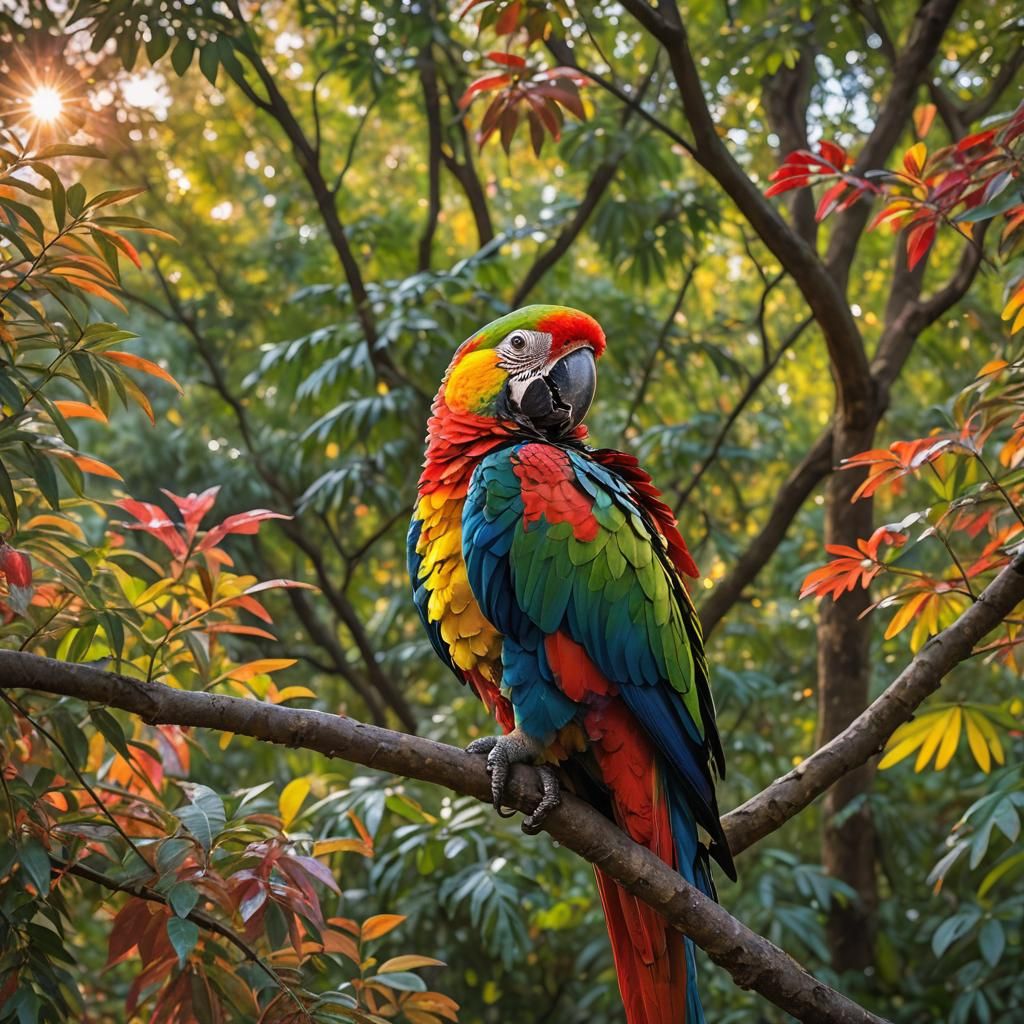 Striking Parrot Portrait in Vibrant Wildlife Photography