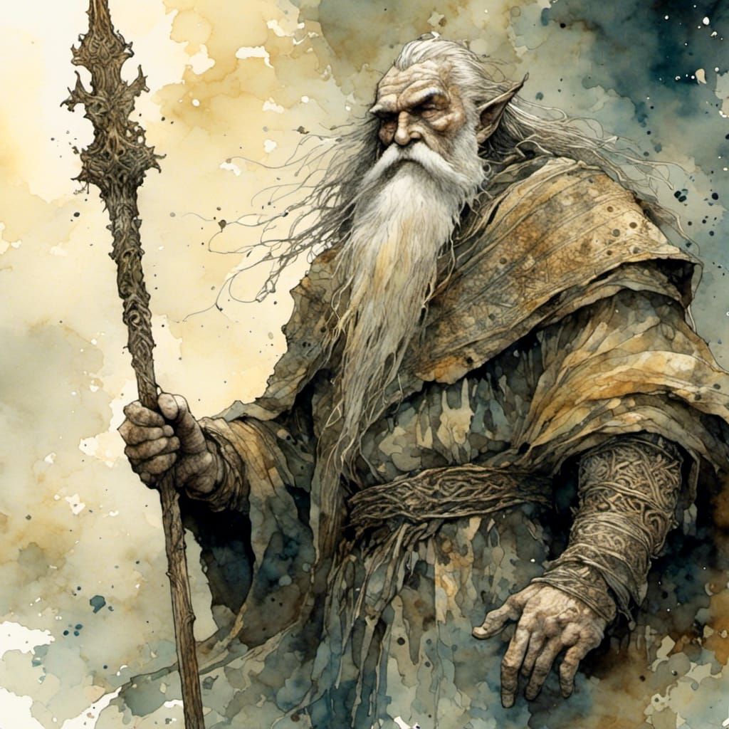 Dwarven Priest Graphic Novel Illustration in Luis Royo Style
