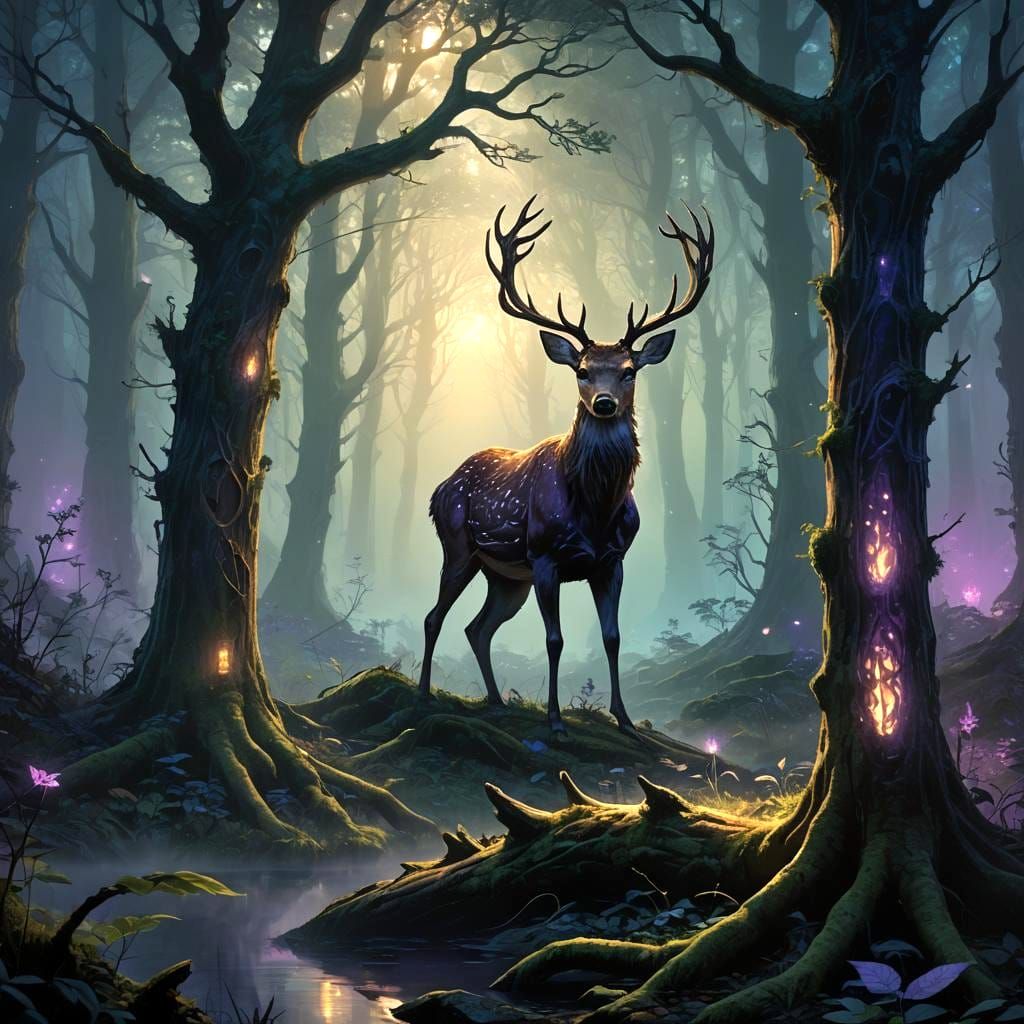 Enchanted Twilight Forest with Elven Archers