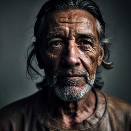 Fisherman and Mermaid Portrait in Photographic Style