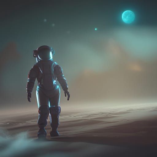 Futuristic Astronaut in a Sci-Fi Cosmos
