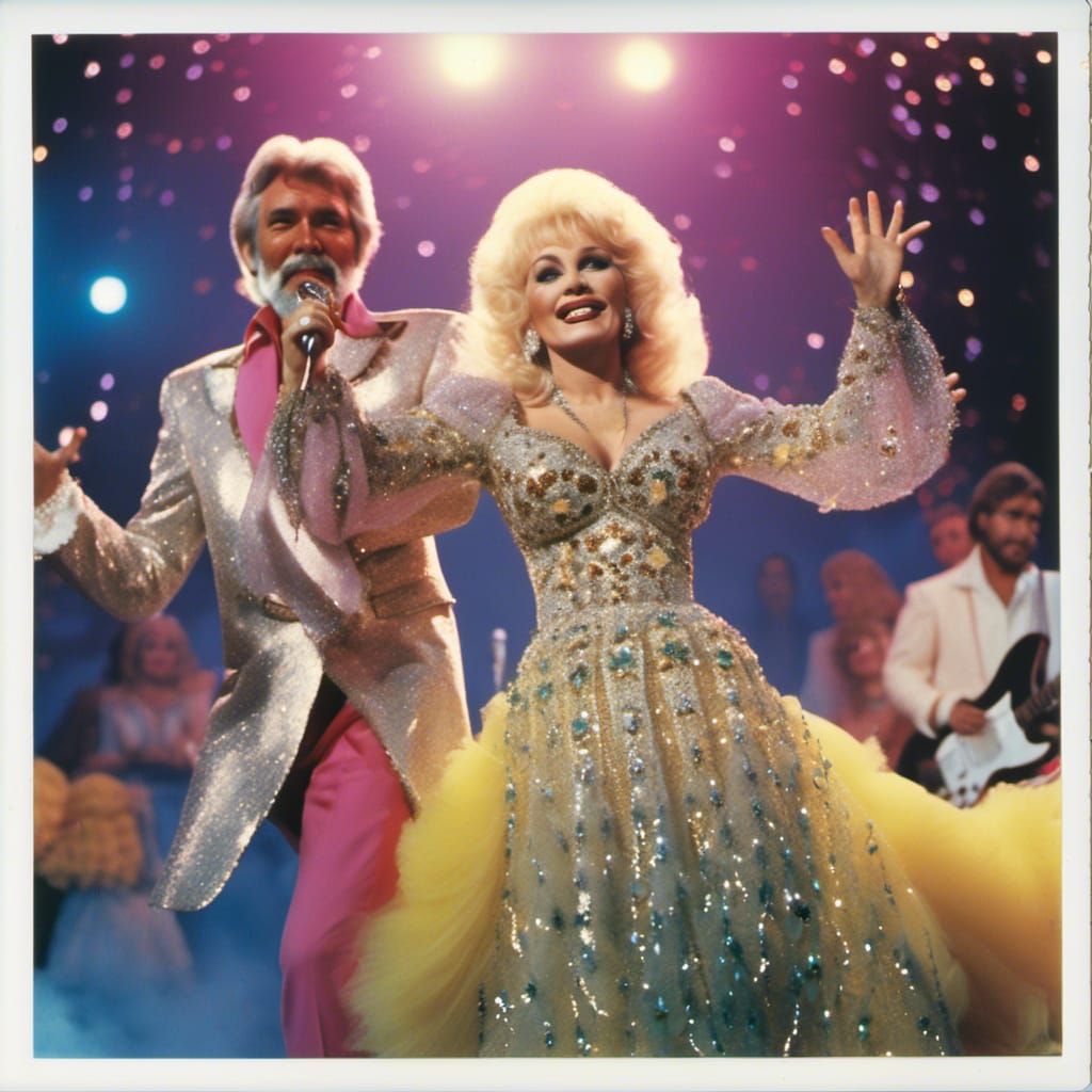 Dolly Parton and Kenny Rogers on Stage