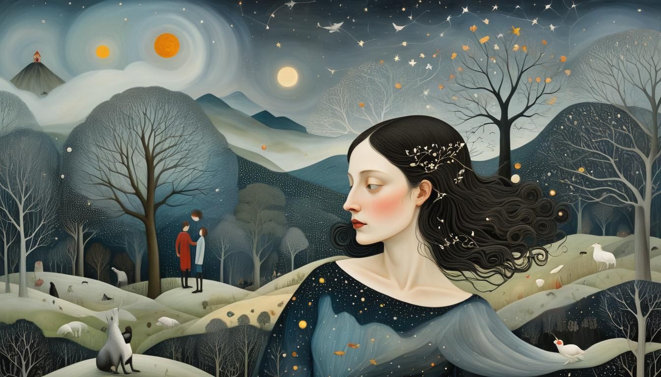 Ethereal Mindscape: Surreal Concept Art in Mixed Media Style