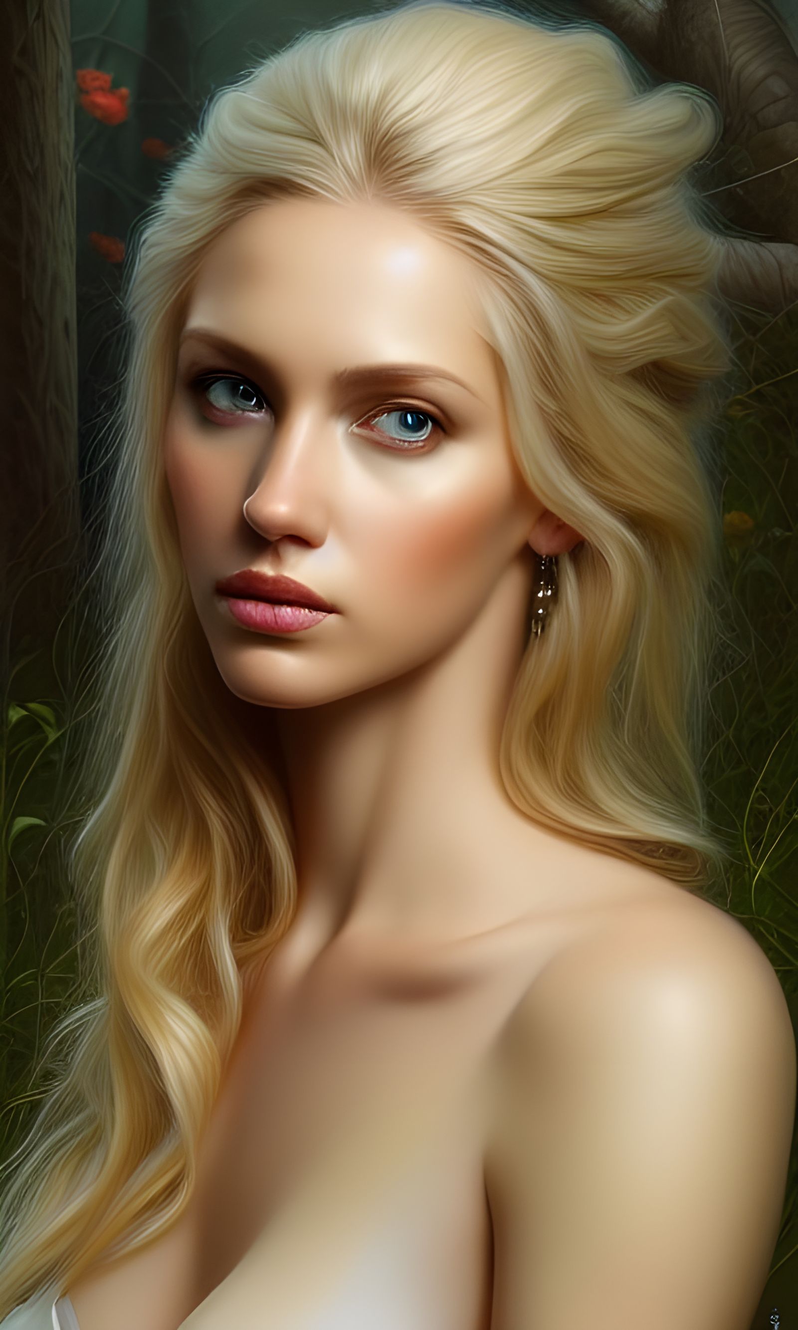 Beautiful Blonde Woman in Studio Ghibli Style