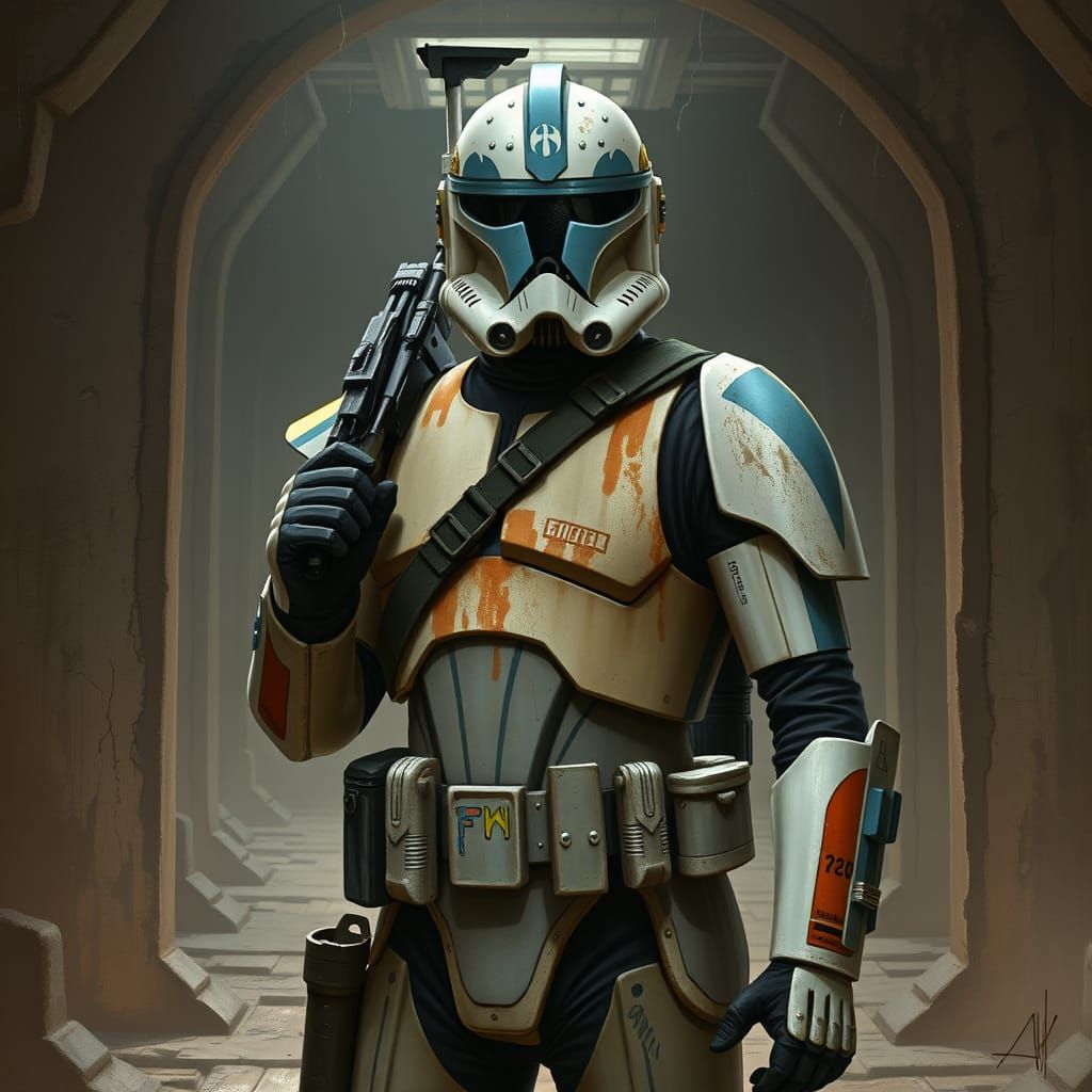Star Wars Clone Captain Rex in Gritty Galactic Republic Base
