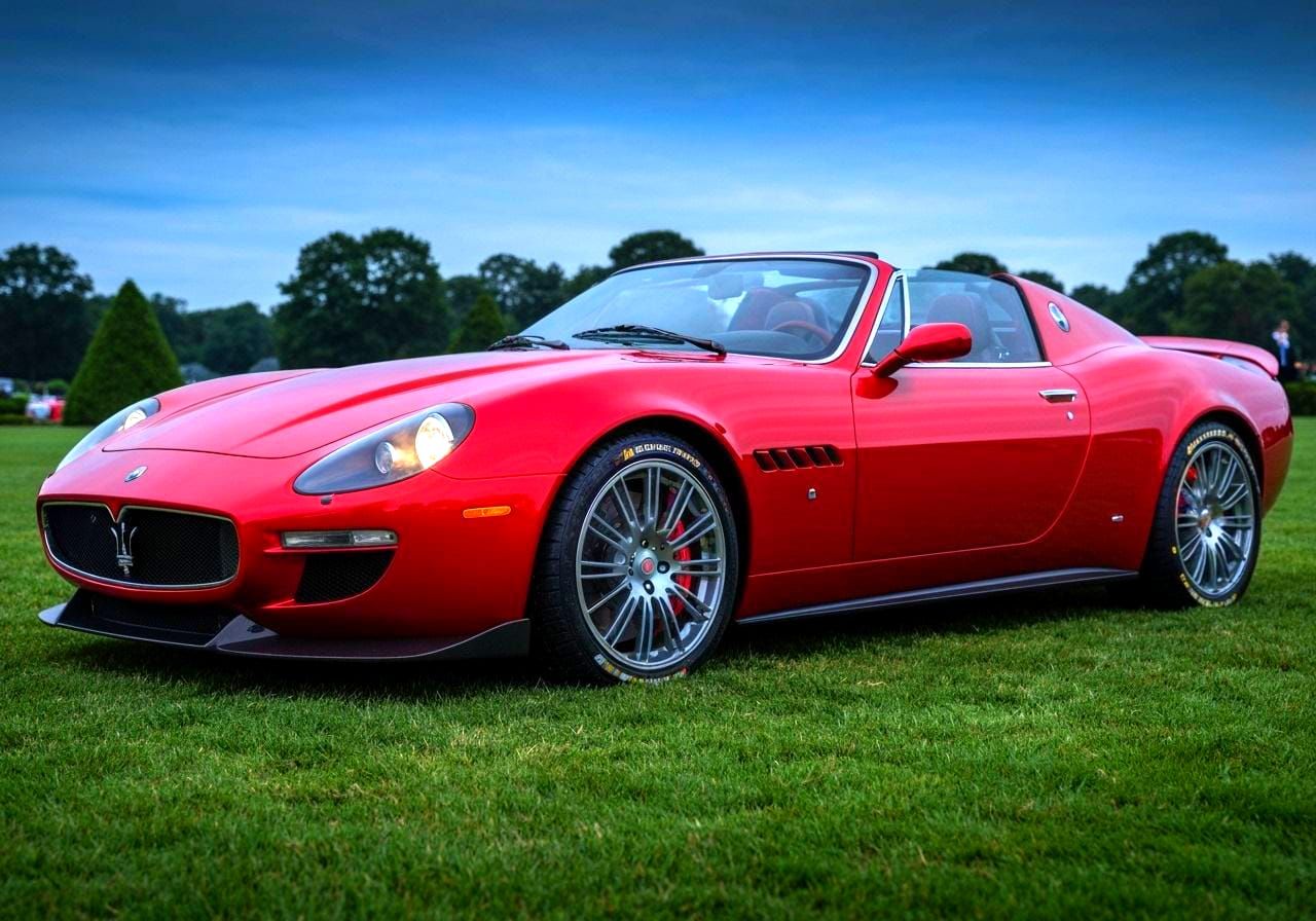 Modern Maserati Barchetta Sports Car in Pearlescent Red