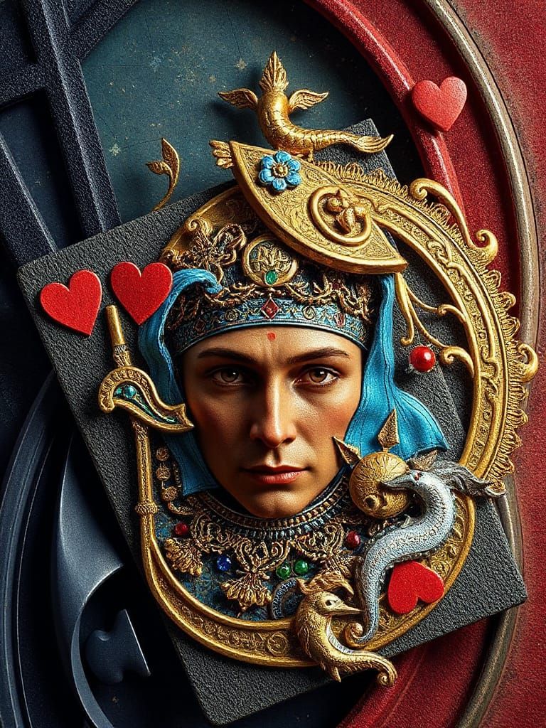 Ultra-Realistic 3D Playing Cards in Maximalist Fantasy Style
