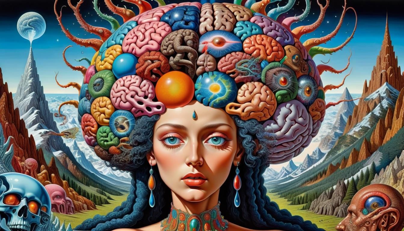 Brain Freeze in Visionary Surrealist Style