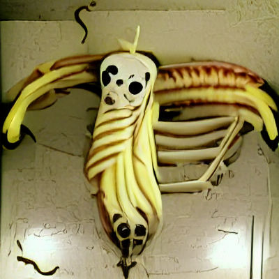 Surreal Banana Skeleton: A Humorous Anatomical Oddity