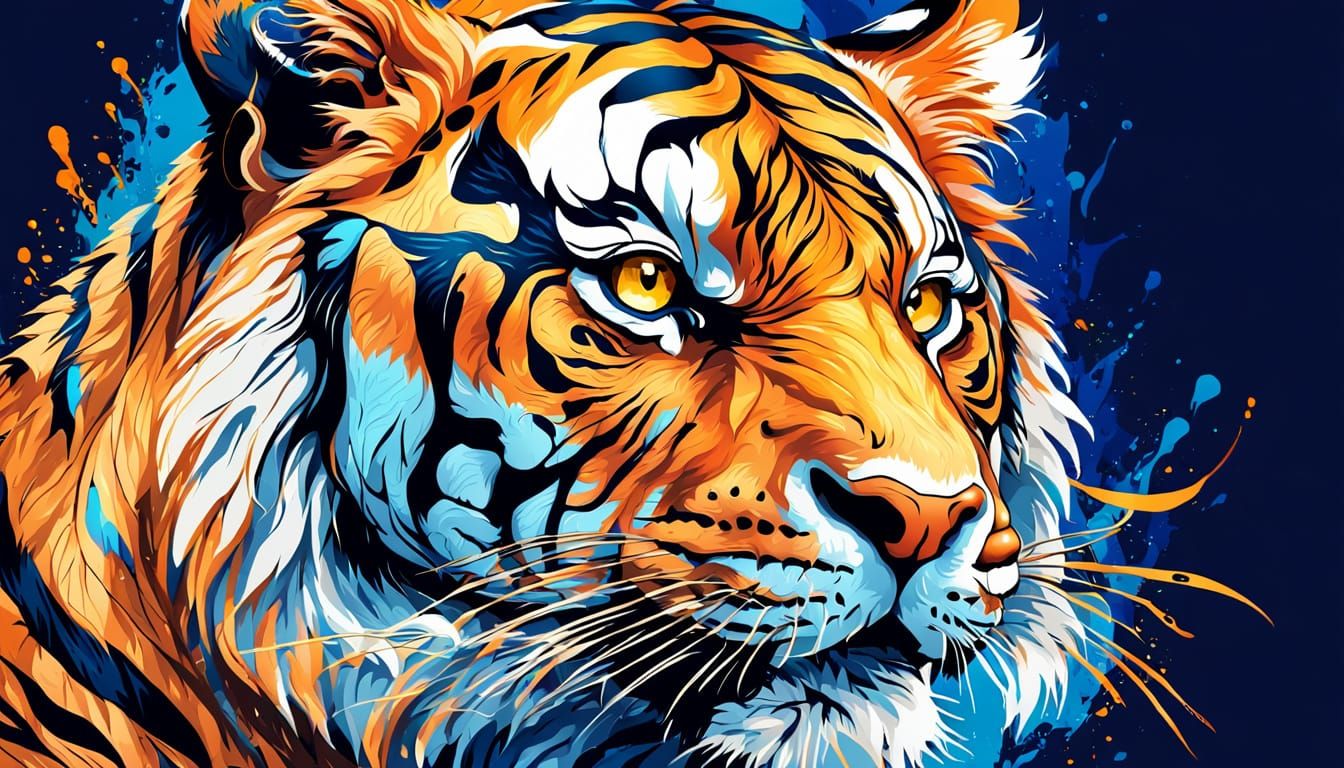 Vibrant Tiger Tattoo Design in Vivid Ink Style
