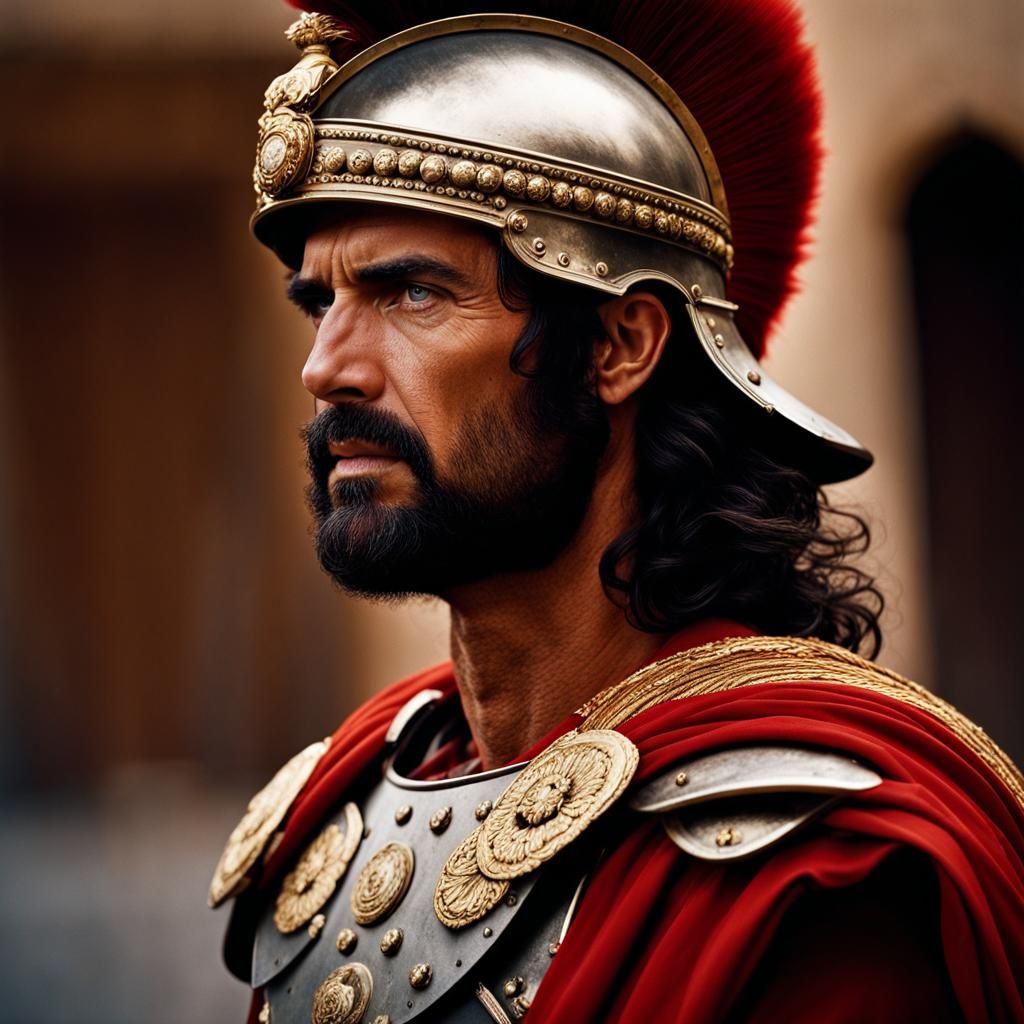 Portrait of Roman Centurion in Studio Lighting