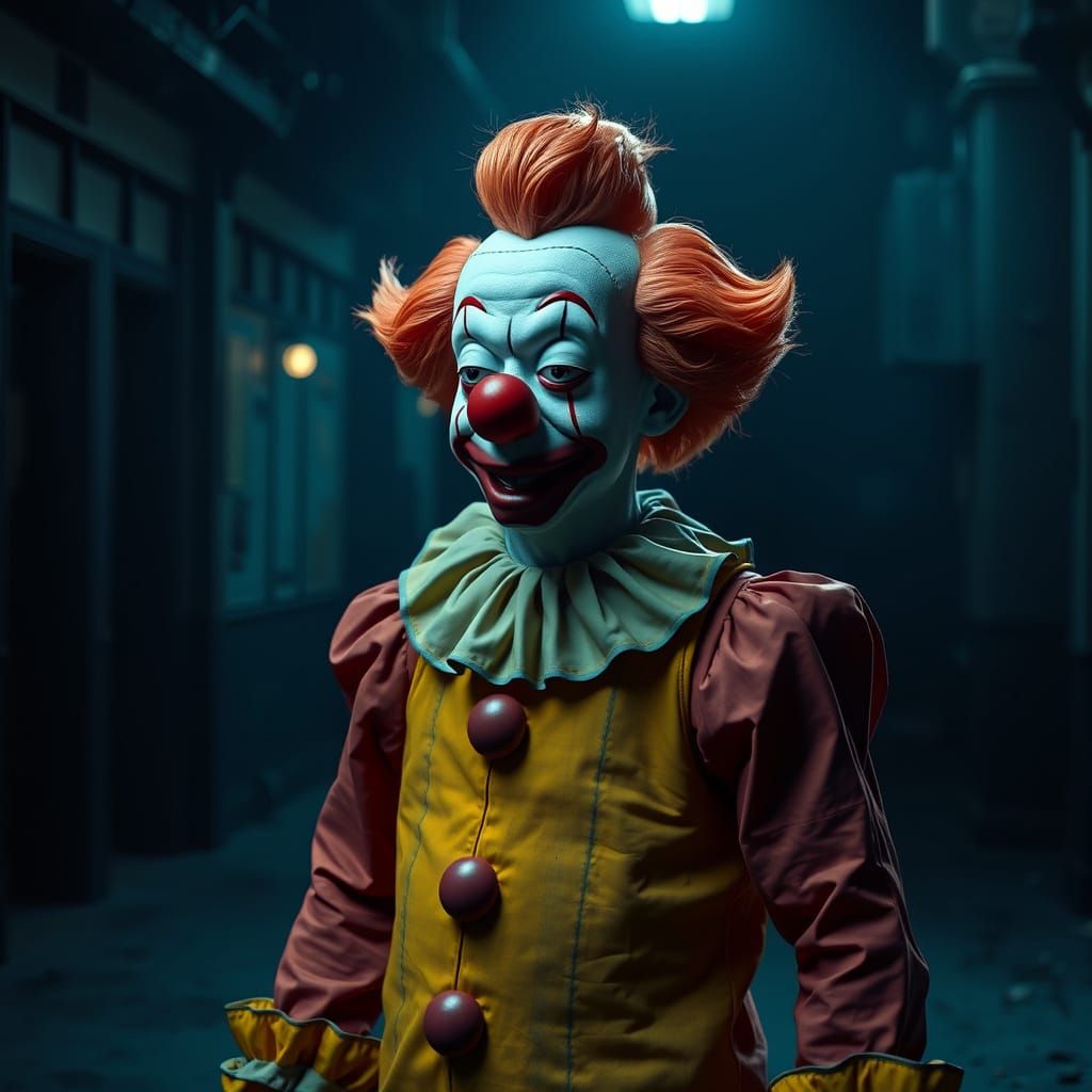Hyperrealistic Krusty the Clown in Cinematic Lighting