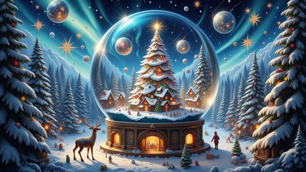 Christmas glass bottle.