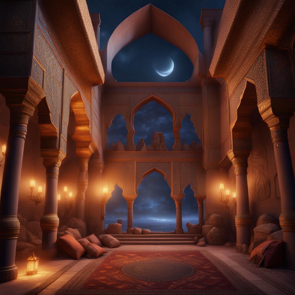 Fantastical Arabian Nights Matte Painting in 8K