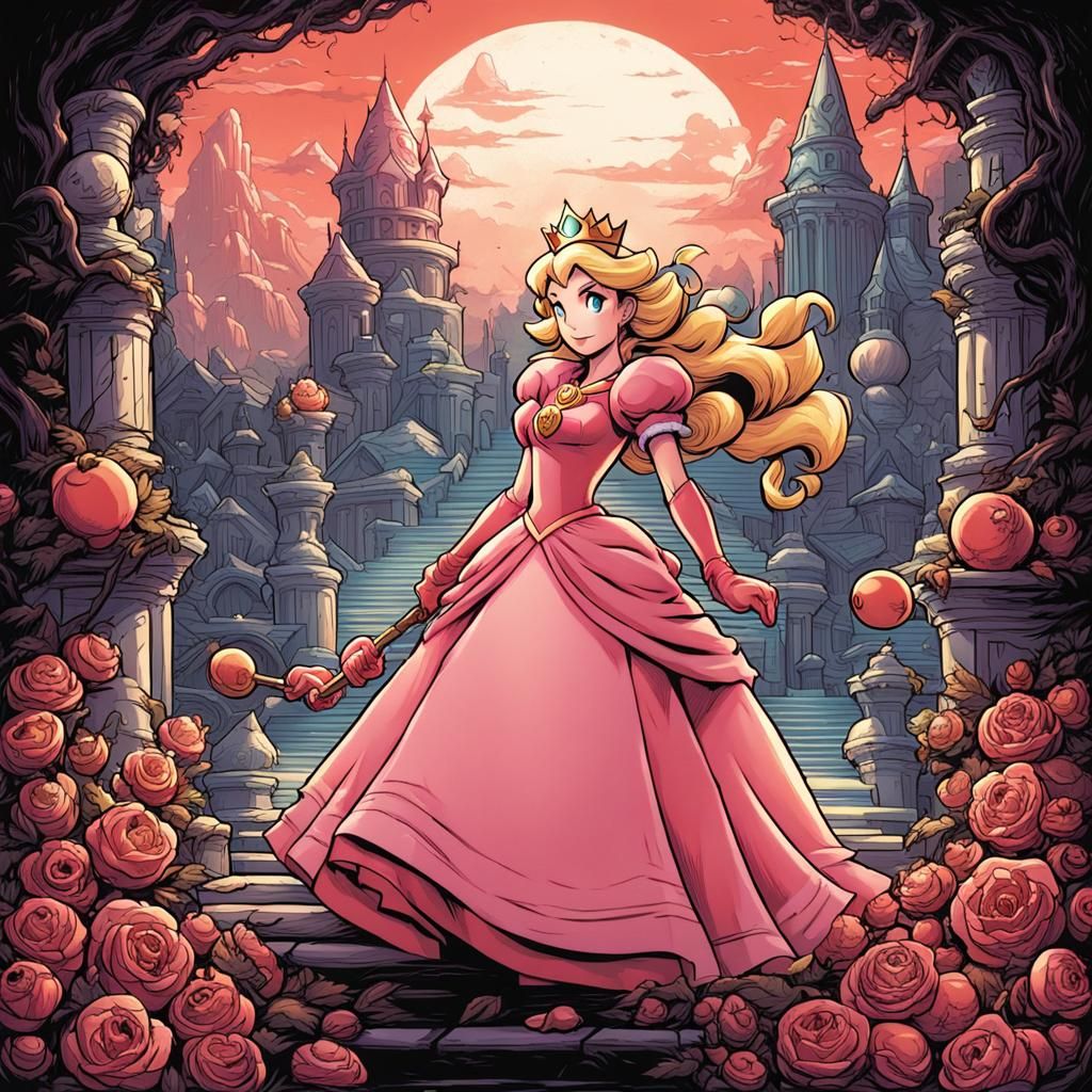 Princess Peach in Comic Book Style