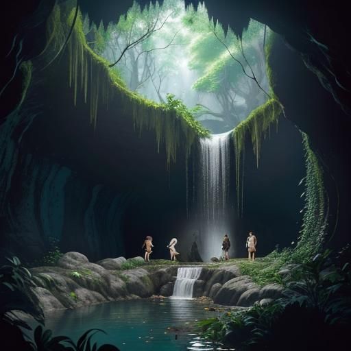 One morning, following a trail of massive footprints, they s...